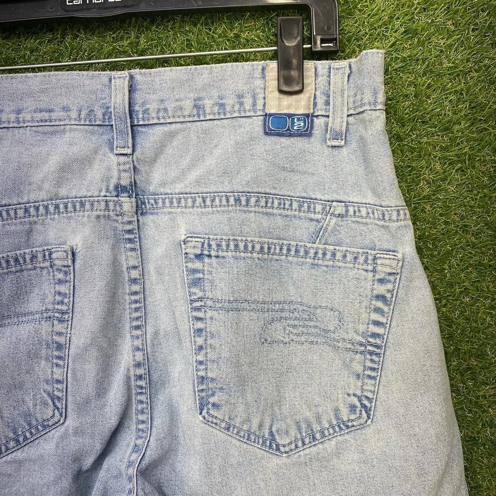 Vintage Levis Jean Shorts Mens 42 L2 Silver Tab Baggy Fit Skater JNCO Light Wash